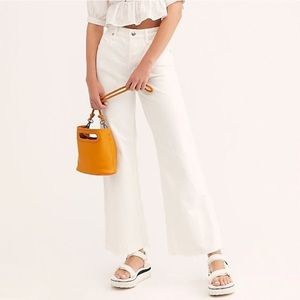 Free People High Rise Wide Leg Flare Jeans Sz 25